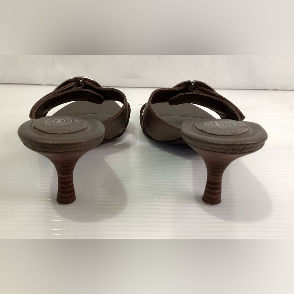 Dr. Scholl’s Leather Woman’s Sandals Slip on Shoes Size 8M Color Bronze Heel 2” - Picture 6 of 12